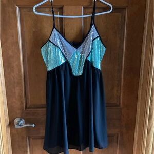 Black and Blue Sequin Dress